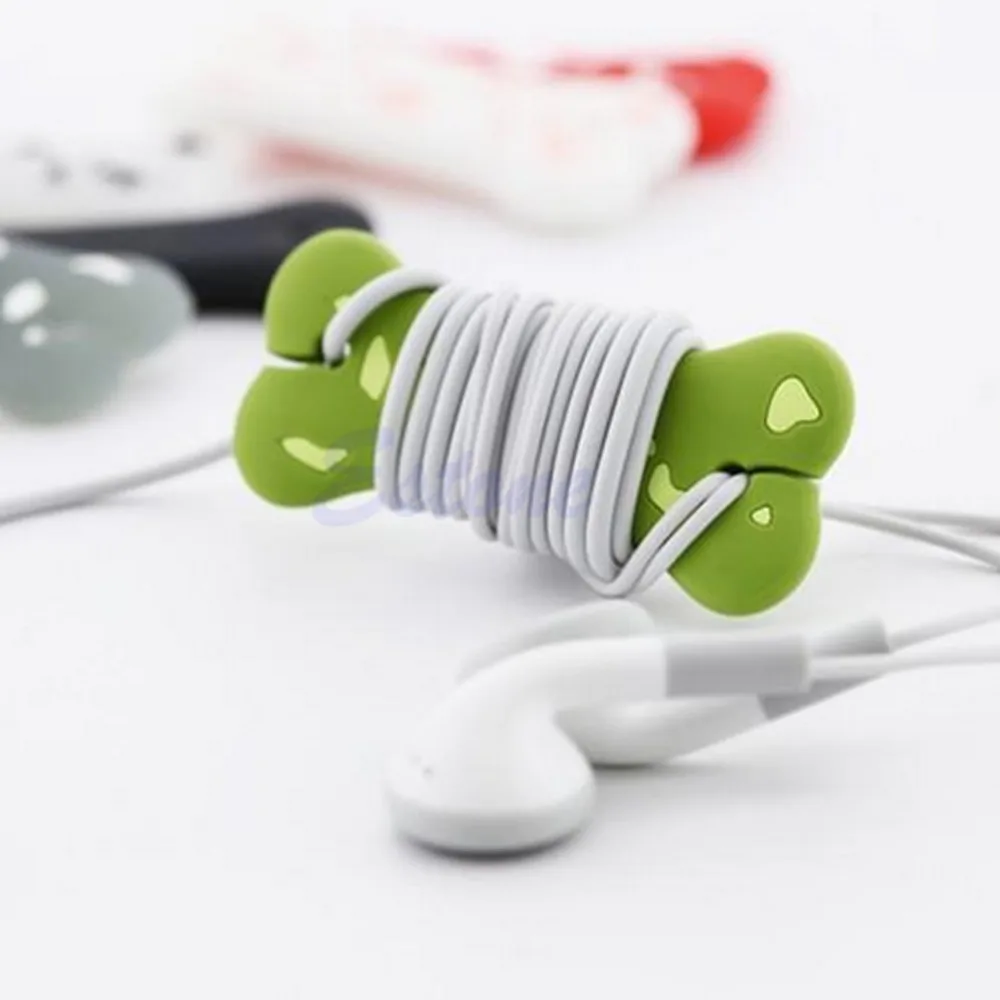 

1PC Cute Cartoon Dog Bone Cord Cable Wrap Manage Headphone Earphone Winder Cable Organizer Protector Holder