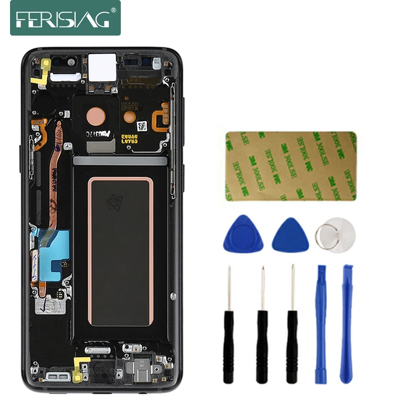 

AAAA+ AMOLED For SAMSUNG Galaxy S9 SM G960F LCD Display Touch Screen Digitizer Replacment S9+ Plus G960 G965 Mobile Phone LCDs