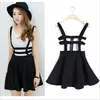 2017 Women Suspender Skirts Girl Ruffles Skater Pleated Short Braces Skirt Back Zipper Hollow Out Skirt ► Photo 3/6