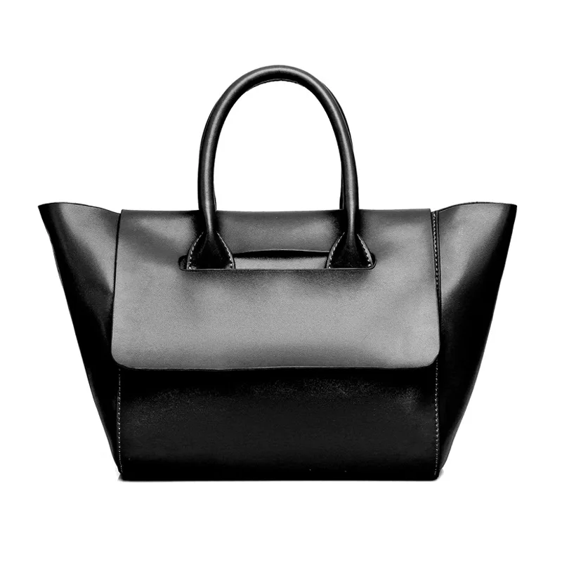 SXCNN, вместительные женские сумки,, коровья кожа, роскошные сумки, женские сумки, дизайнерские сумки на плечо для дам, сумки - Цвет: black