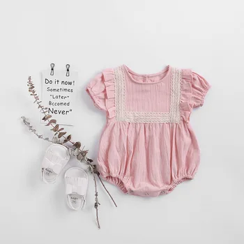 

Sweet princess girls costumes cotton short sleeve infant baby romper summer newborn kids lace overalls children pajamas 0-24m