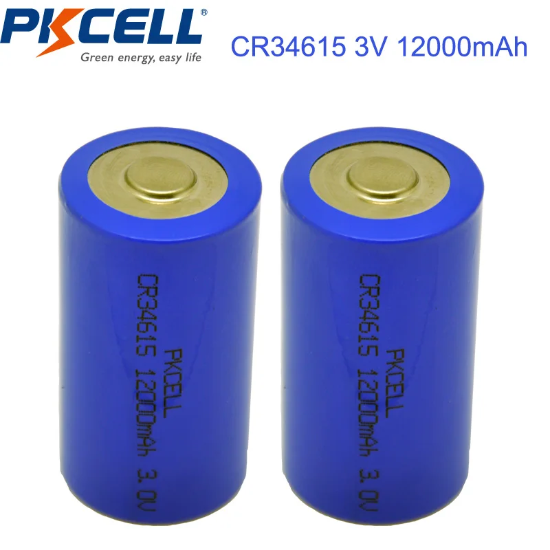 2 шт. CR34615 CR 34615 литий Li-MnO2 Батарея 3V 12000 мАч D Размеры Non-Перезаряжаемые батареи PKCELL