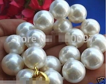 

Rare Huge 20mm south sea White Shell Pearl Necklace AAA 18" ce>Lovely Women's Wedding Jewelry Pretty