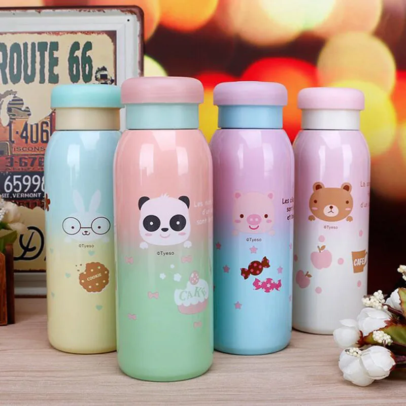 

450ml Cartoon Thermo Mug Vacuum Flask Cup Stainless Steel Thermos Water Bottle Thermal Tumbler Travel Car Kettle Coffee Mugs