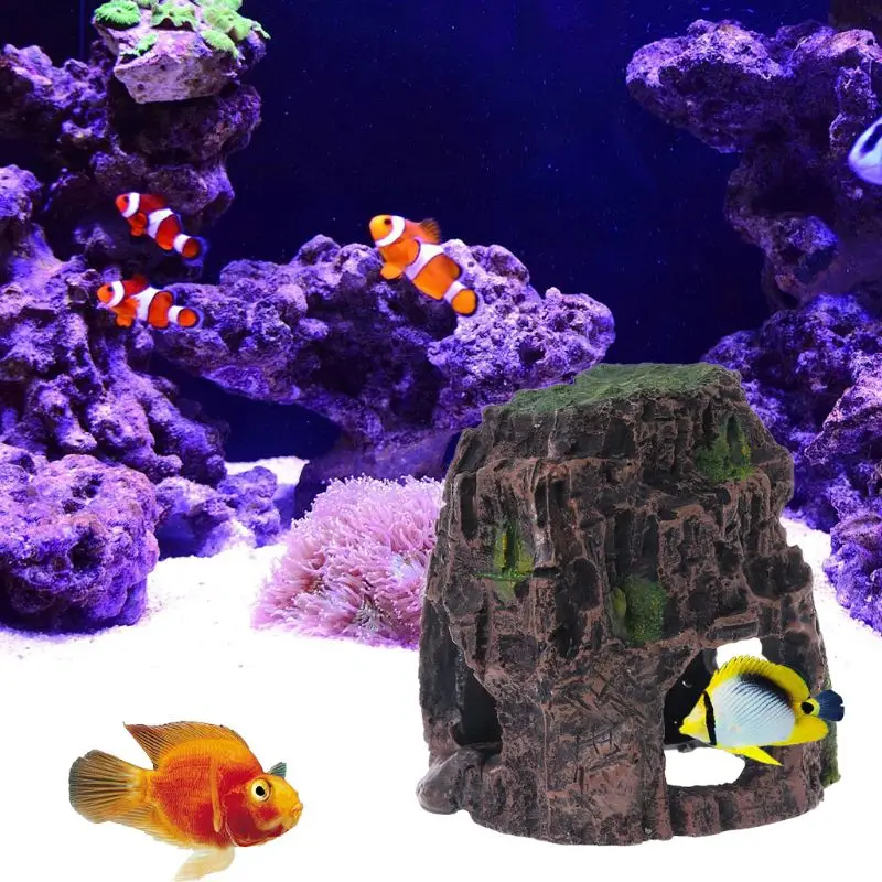 

Aquarium Sea Rock Fish Shrimp Hiding Cave Ornament for Fish Tank Landscape Decor