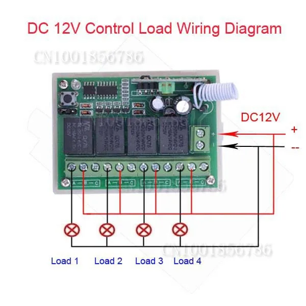 

DC12V 10A 4CH Wireless Receiver Switch Board IN 433 MHZ Without Remote Control