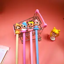 48 шт./лот, гелевая ручка с милыми мультяшными девочками и большими глазами, креативная ручка для письма, канцелярские принадлежности для офиса, школьные принадлежности, ручка для подписи