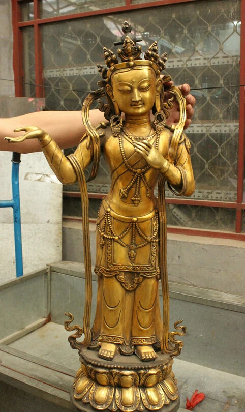 

USPS to USA S1245 32" Tibet Bronze Gilt Buddhism Vajra Buddha Statue Tara Kwan-Yin Guan Yin Joss (B0328)