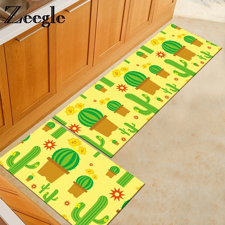 Zeegle الصبار المطبوعة أريكة الجدول الحصير المضادة للانزلاق السجاد لغرفة المعيشة غرفة نوم البساط السرير الحصير قطعة امتصاص للمطبخ الحصير