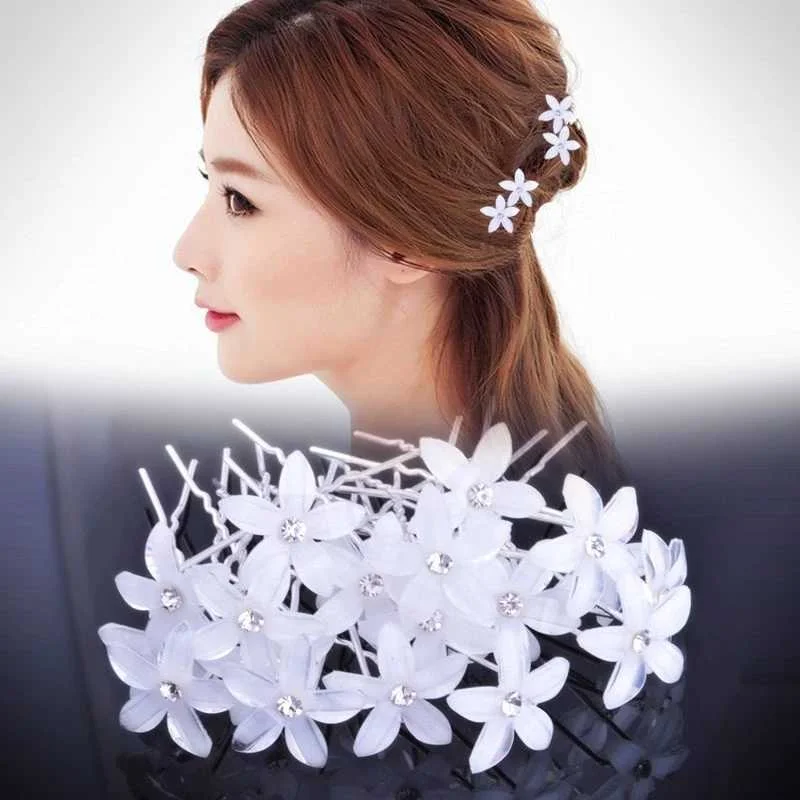 

Mossovy Women Fresh Fashion Flower Rhinestone Hair Clips Headwear Jewelry Bridal Wedding Hair Accessories Female Tocado Novia