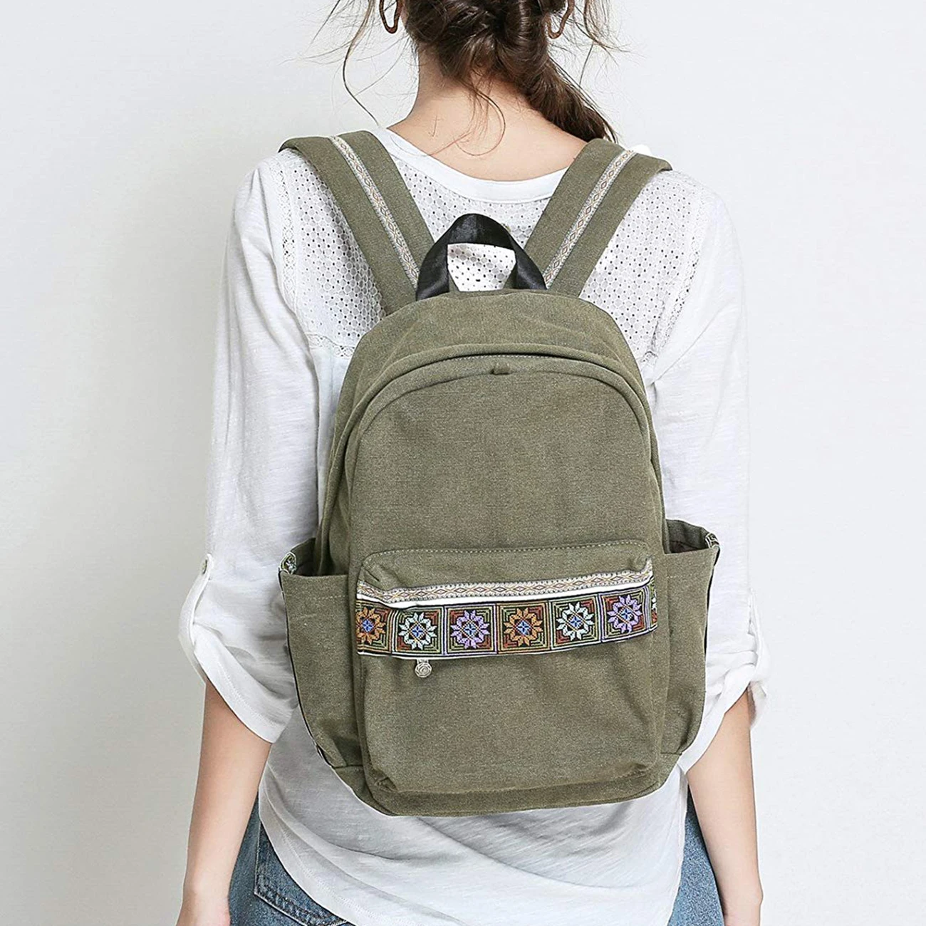 

TEXU Vintage Women Embroidery Ethnic Backpack Shoulder Bag Mochila