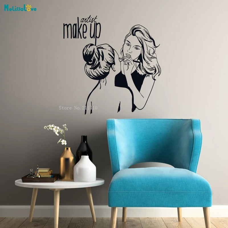 Delicate Make Up Artist Vinyl Wall Decal Beauty Salon Hair Stylist