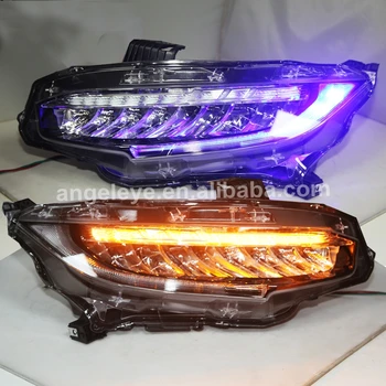 

dynamic led turning light For HONDA Civic 10 gernareation 2015-2018 led Headlight TLZ blue front small light