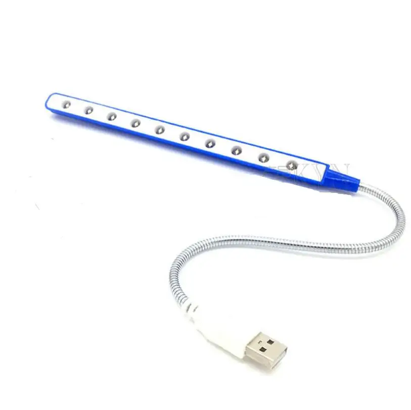 Dhl ИЛИ ems 200 шт гибкий ультра яркий мини 10 светодиодный USB свет компьютерная лампа два цвета для ноутбука ПК ноутбука