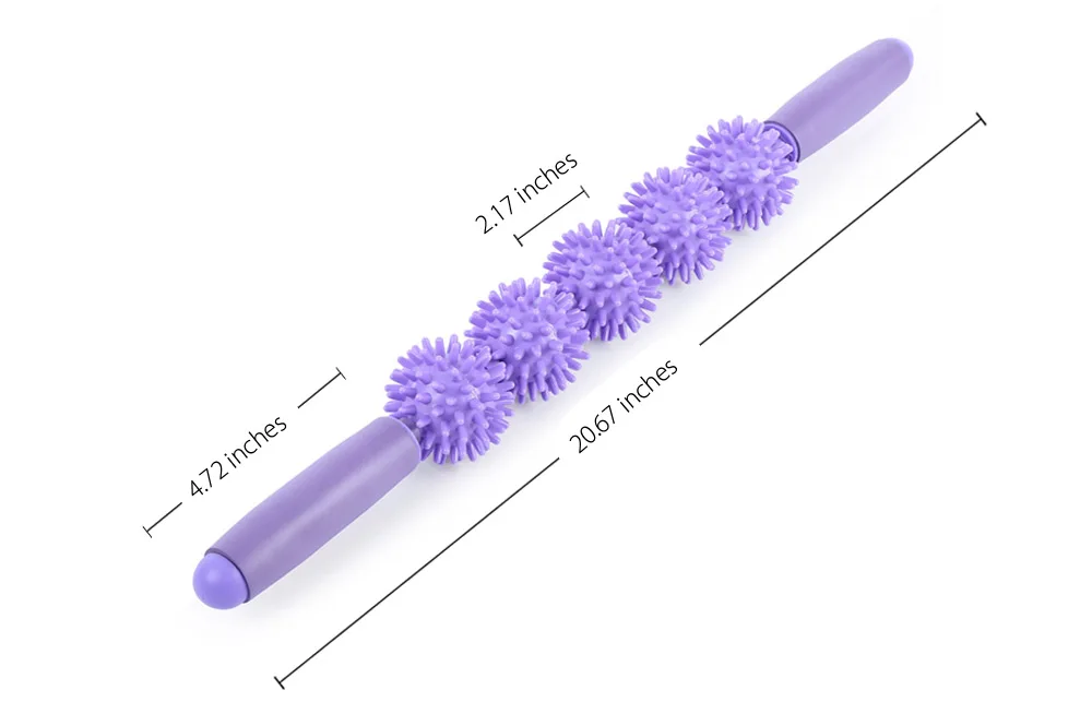 Massage Bar Spiky Ball Yoga Wand Roller Muscle Training Beauty Accessory