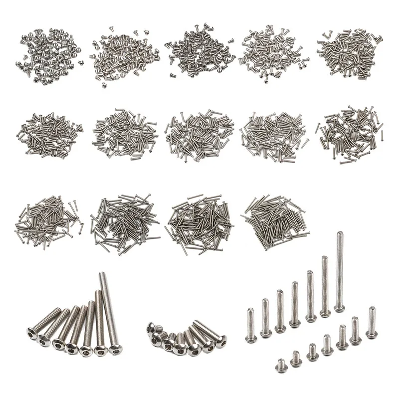 

100Pcs Stainless Steel Screws M3*4/5/6/8/10/12/14/16/18/20/22/25/30/35mm Hex Socket Round Head Screw Bolt Furniture Fastener