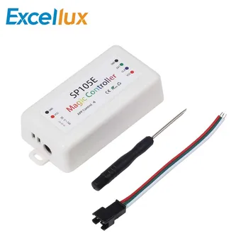 

DC5-24V SP105E Bluetooth Romote Magic Controller 2048 Pixels For WS2811 2812 6803 IC LED Strip Support IOS / Android APP