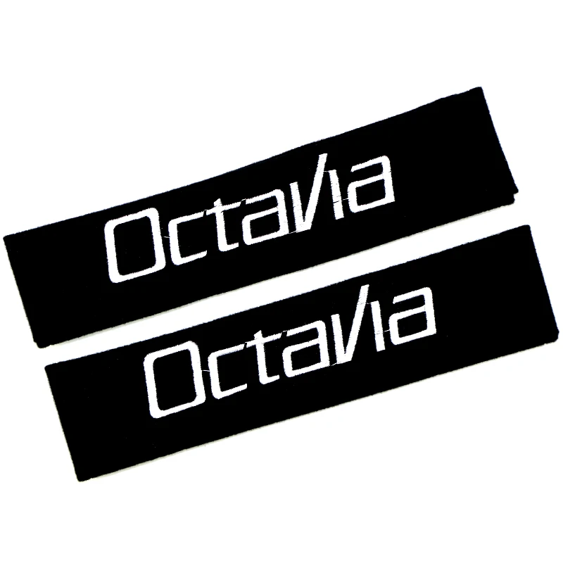 

2PCS Car Safety Belt embroidery pattern covers seat belt case for Skoda Octavia A5 A7 RS Fabia Superb Rapid VRS Yeti