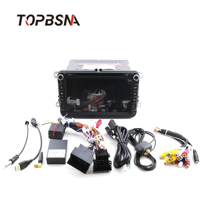 Perfect TOPBSNA Android 7.1 Car DVD Player For Volkswagen VW Passat B6 CC b7 Polo MK4 MK5 Golf 4 5 Tiguan Jetta BORA 2 Din GPS Navi RDS 5