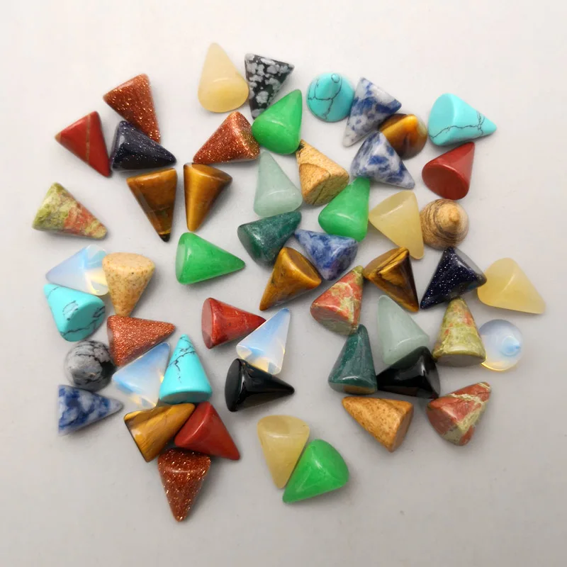 

Fashion 10X8MM cone Natural stone beads for Je making assorted DIY Jewelry accessories cabochon 50Pc/lot Free shipping Wholesale