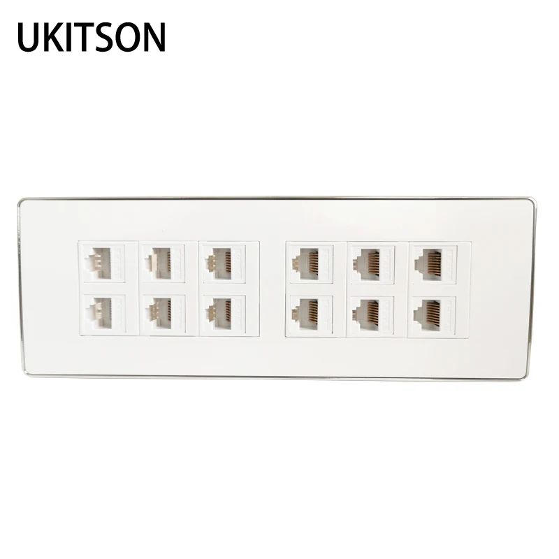 118 Type 12 Ports Silver Edge CAT6RJ45 Wall Outlet pic 1