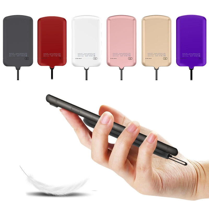 

4000mAh Magnetic Adsorption Case Power Bank External Battery Charger Case Backup For iPhone Android Type-C Micro-USB Smart Phone