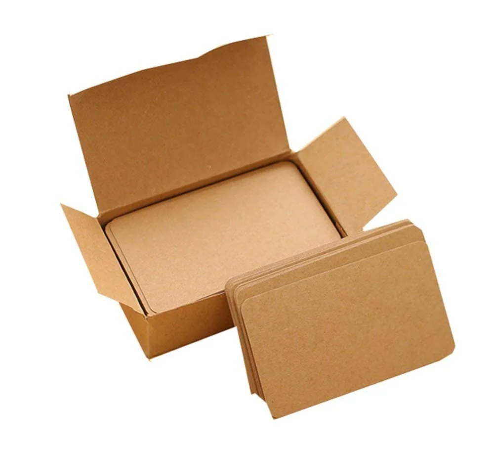 

XRHYY Message Cards Thicker Kraft DIY Graffiti Paper Leaf Blank Word Card Announcement Notepad - 100 sheets/9.5 x 5.5 cm (Brown)