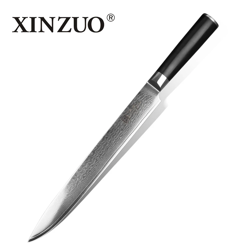 XINZUO 10 ''Кливер ножи 10Cr15CoMoV Дамаск Сталь высокое качество Японии Кухня Ножи Pakka