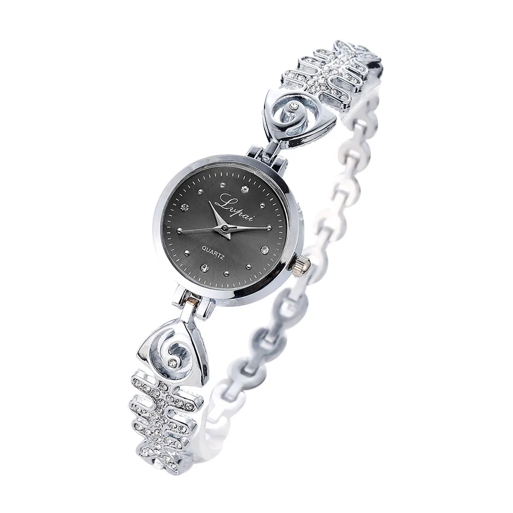 Sliver 1 LVPAI модные часы с рыбьей косточкой и цепочкой, стразы, женские роскошные часы с браслетом из нержавеющей стали, женские кварцевые часы# A - Цвет: Sliver 1