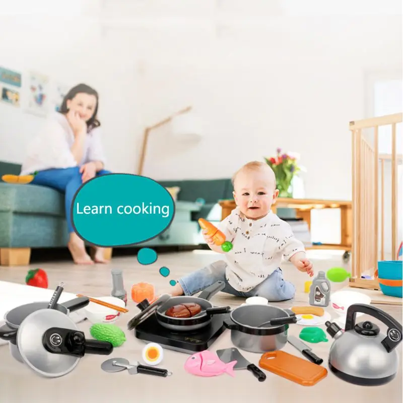 1 комплект Кухня кухонный инвентарь кухонная утварь Еда посуда игрушечная кухонная посуда для детей дети играют игра понарошку в дом игрушки-случайный цвет
