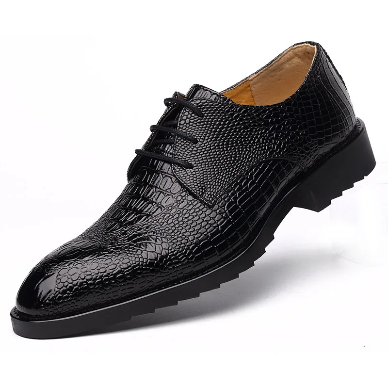 

2018 New Crocodile Genuine leather adults casual shoes Cow leather breathable business man dress shoes Cool European man flats