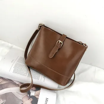 

062618 new hot lady vintage messenger bag female small bucket bag