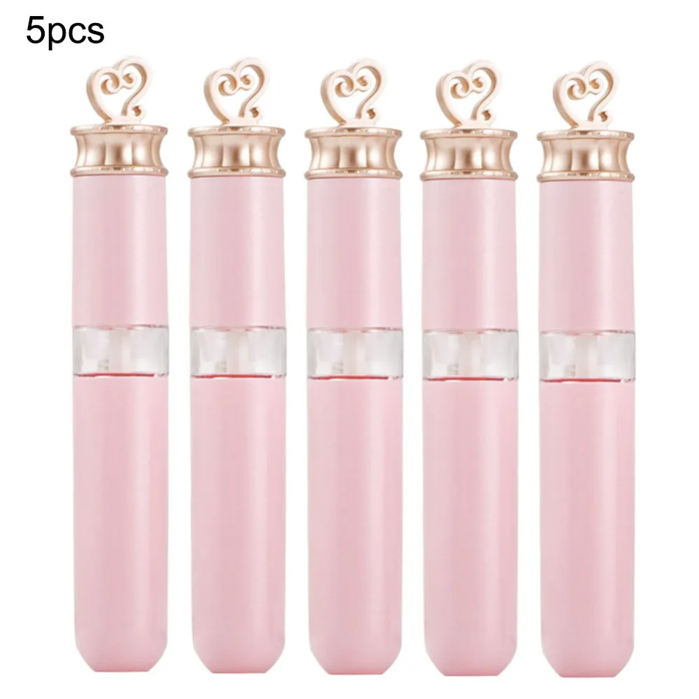 

5/6Pcs 7ML New Fashion Pink Crown Empty Lipgloss Tubes Lip Balm Bottle Beauty Tool Mini Lipstick Sample Lip Makeup Tool J11