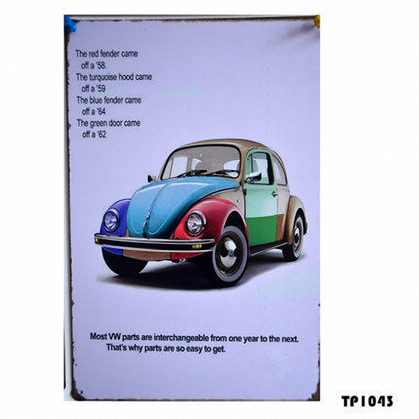 

Vintage Metal Painting "VW Classic Cars" Tin Signs Wall Painting Art Wall Stickers Crafts Cafe Bar Bar Home Decoration 20x30 CM