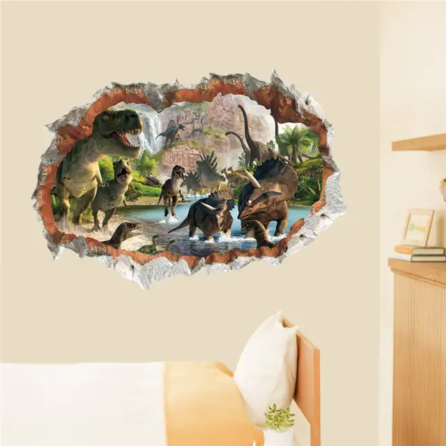 Online Dinosaurs Hole Wall Stickers Living Room Bedroom Online Dinosaurs Hole Wall Stickers Living Room Bedroom Decoration Juric Age Animals Wild Safari Mural Art Diy Home Decals Aliexpress Mobile