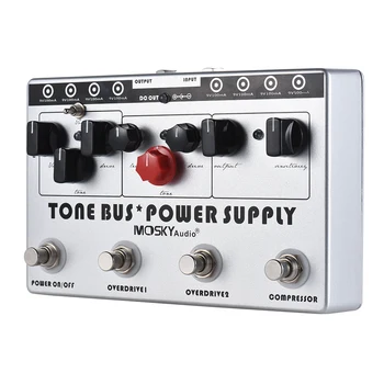 

HOT MOSKY Guitar Combined Effect 3 Effects(Compressor+Tube Overdrive Ultimate Overdrive)+8 Isolated DC 9V Power Supply Outputs