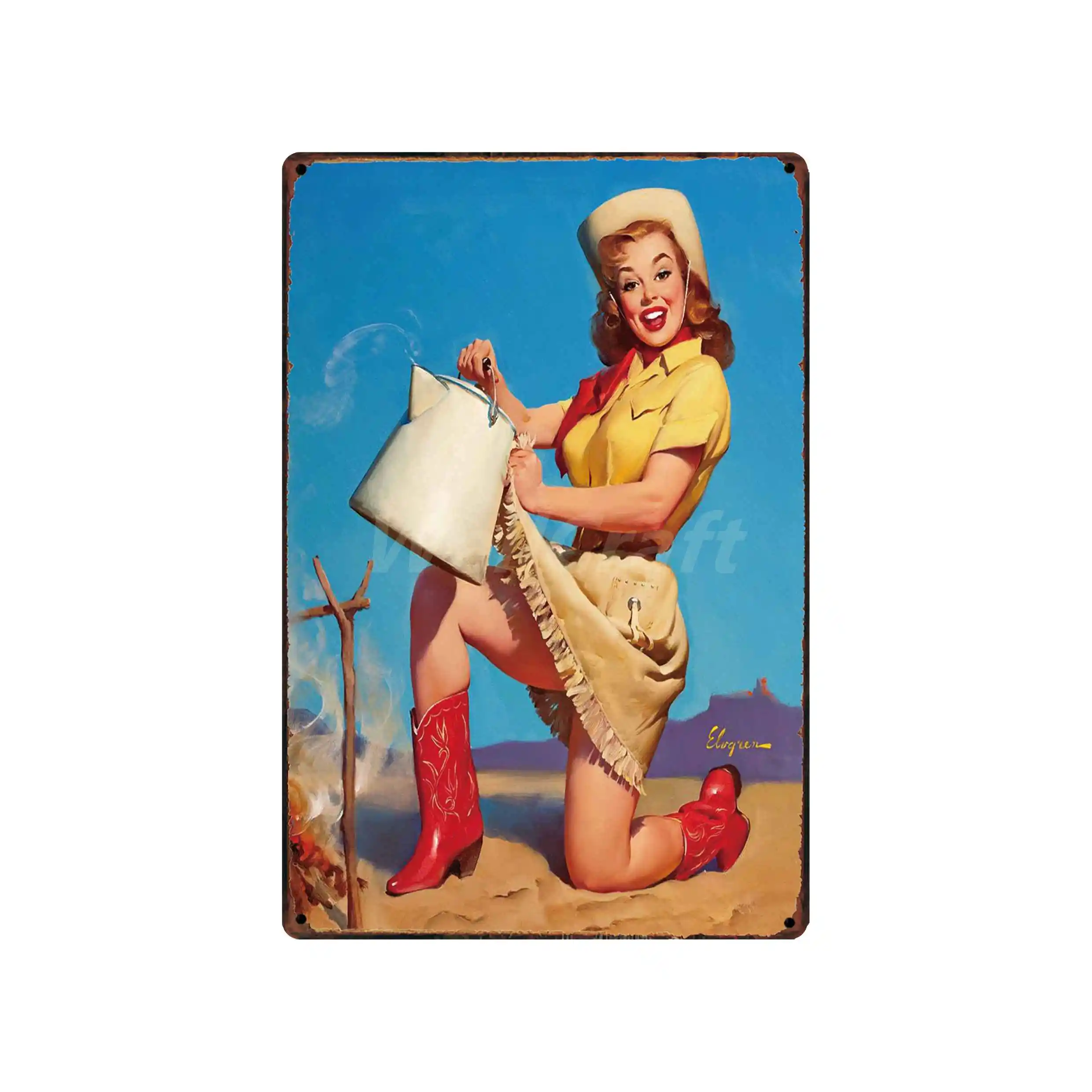 [WellCraft] PIN UP Леди Ретро Сексуальная жестяная вывеска настенная доска на заказ картина старинный античный подарок Паб декор комнаты LT-1714