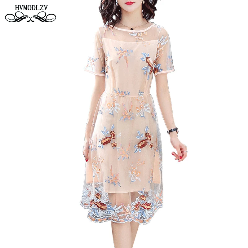 

Summer lace print dress female vestidos Fashion Short Sleeve Floral Dress Women Sexy dress girls lj445