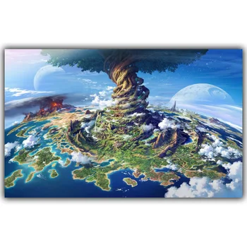 

Urban Forest Landscape Poster Under Big Tree Art Silk Poster Home Decoration Picture Living Room Wallpaper