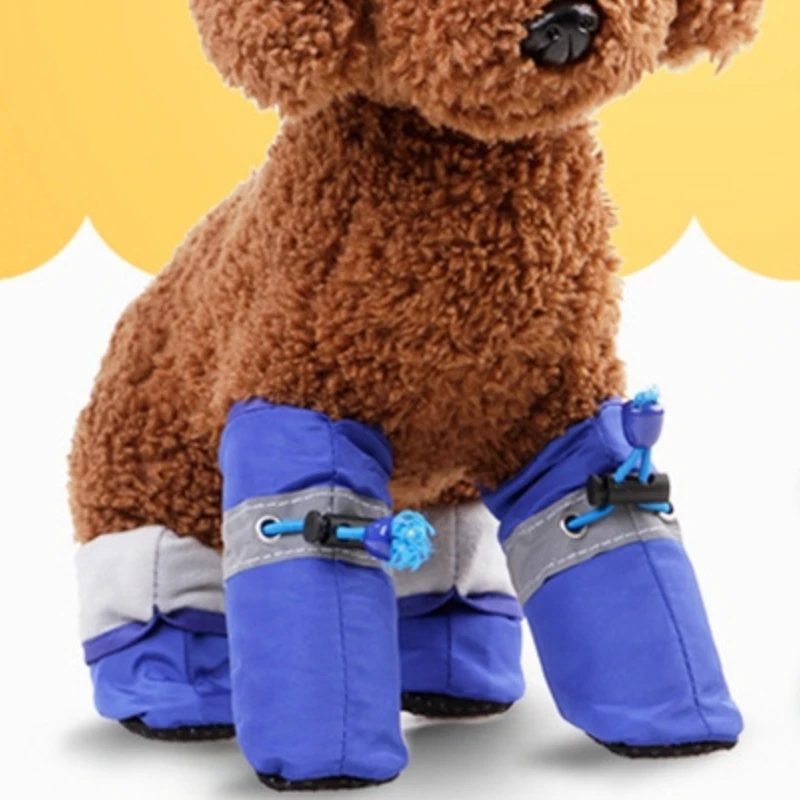 Puppy Candy Colors Waterproof Pet Boots Protective Rain Shoes Dogs