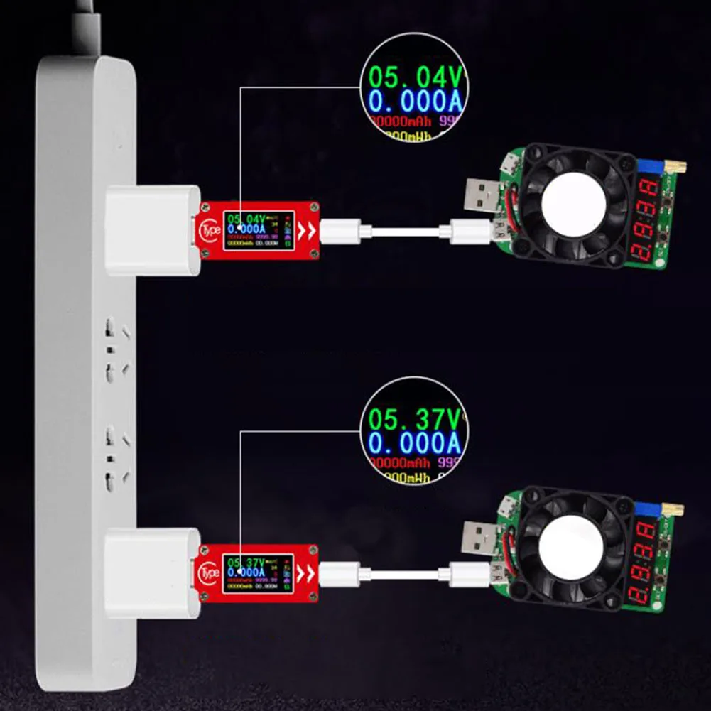Fast Charge Current Meter Temperature Measurement High Color Screen Tool PD Voltage Ammeter USB Type-C Tester Portable