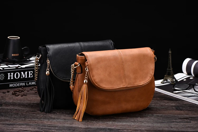 Jiessie&Angela New Famous Brand Women Bag Leather Fashion Lady's Tote Bag Tassel Handbag For Girls Vintage Shoulder Purse