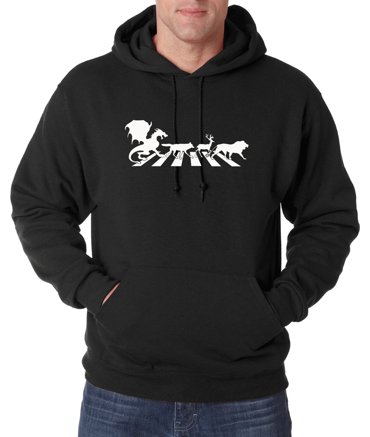 Thrones of Abbey Road Parody Men Sweatshirts Game of Thrones Hoodies Men Stark Targaryen Baratheon 2019 spring new fleece hoodie