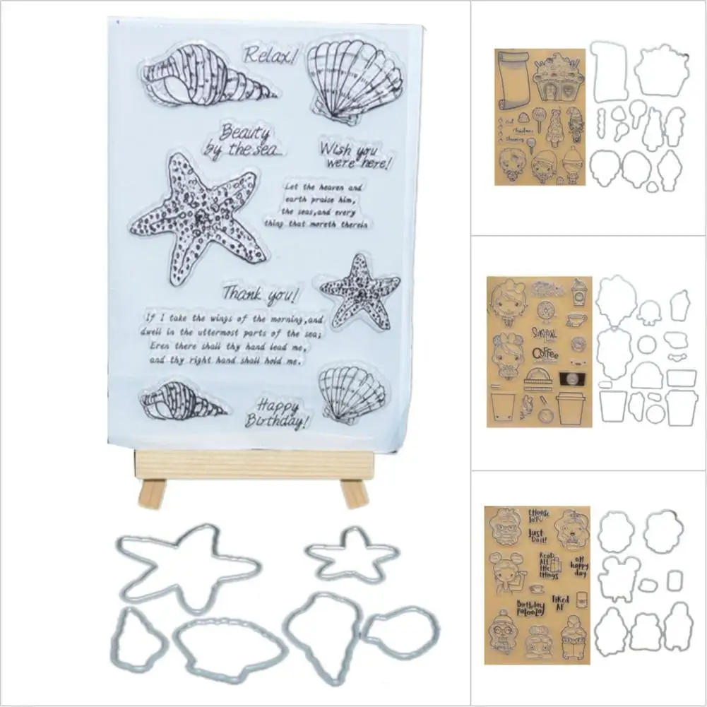 

1pcs Transparent Seal Stamp Cutter Blade Mold Matching DIY Photo Album Card Account Planner Carbon Steel Scrapbook Embossing Die