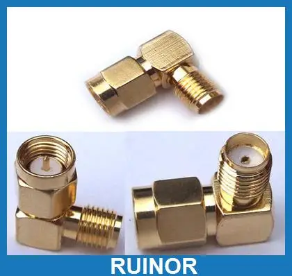

20pc SMA Male Plug to SMA Female Jack Right Angle 90 Degree RF Connector Adapter