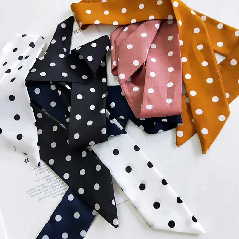 40Designs Cartoon Stripe Plaid Scarf Hair Handkerchief for Women Head Bandage Silk-like Cachecol Female Bag Decoration 5*90cm 40Designs Cartoon Stripe Plaid Scarf Hair Handkerchief for Women Head Bandage Silk-like Cachecol Female Bag Decoration 5*90cm