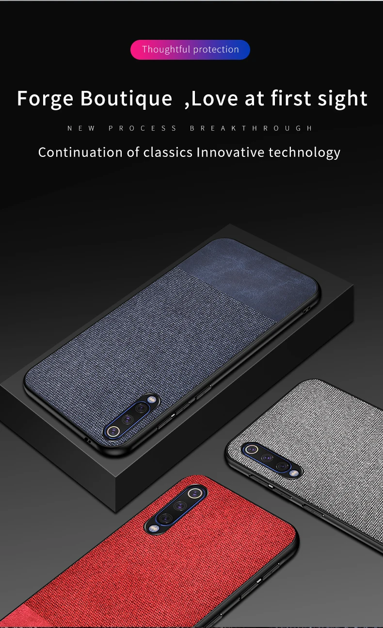 Case For Xiaomi Mi 9 Case Luxury Cloth Fabric Leather Case for xiaomi mi9 Phone Case Soft TPU Frame Hard PC Cover Shell (18)