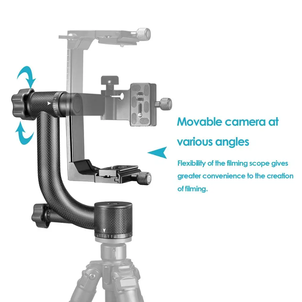 Neewer Профессиональный усиленный углеродное волокно 360 градусов панорамная головка для штатива с Arca-Swiss 1/4 дюймов быстрая пластина