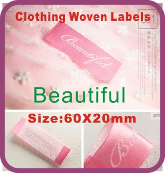

60X20mm "Beautiful" stock clothing lables
