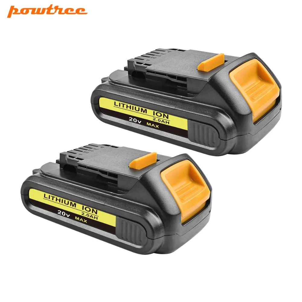

Powtree For DeWalt 20V 2000mAh DCB200 Power Tools Li-ion Battery Replacement DCB181 DCB182 DCB204 DCB101 DCF885 DCD740 DCD740B